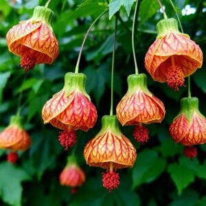 Turuncu abutilon fidanı ağaç küpesi orange red vein