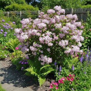 Mont Rose Havlu Püskülü saksıda yetişmiş ithal Deutzia 'Mont Rose'
