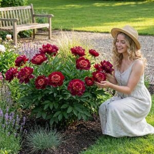 Buckeye Belle Şakayık Çiçeği – Saksıda Yetişmiş Dikime Hazır Paeonia