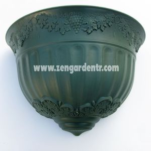 Flora sarkan plastik dekoratif makrome saksı 25 cm Yeşil