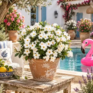 Beyaz Mandevilla sarmaşık sundaville