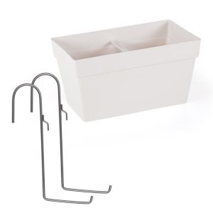 Yalı balkon saksı modelleri - 52 cm 50 cm askı dahil - Beyaz