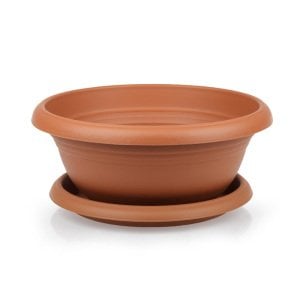 Aranjman saksı tabaklı no:3 13 litre 40 cm - Kahverengi