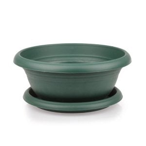 Aranjman saksı tabaklı no:3 13 litre 40 cm - Yeşil