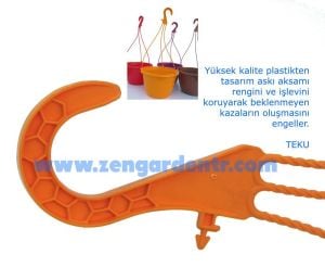 Askı sepet saksı makrome teku sarkan renkli 5 lt 25 cm MAL25 kahverengi