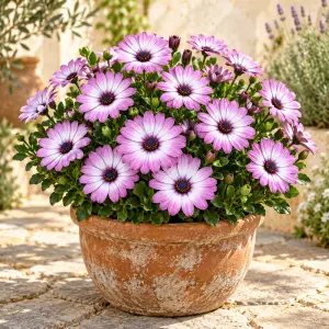 Gül bodrum papatyası fidesi ithal osteospermum compact rose bicolor