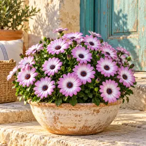 Gül bodrum papatyası fidesi ithal osteospermum compact rose bicolor