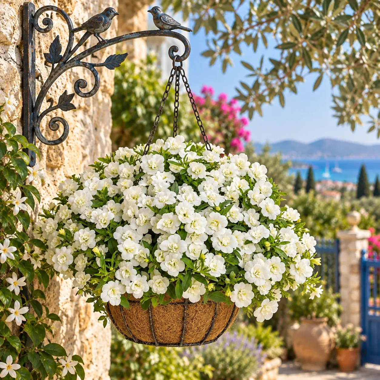 Katlı beyaz calibrachoa fidesi sarkan calita hibrit
