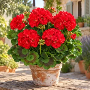 Parlak kırmızı sardunya fidesi ithal grandeur bright red