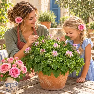 Gül kokulu sardunya fidesi sivrisinek kovucu pelargonium odorata rose