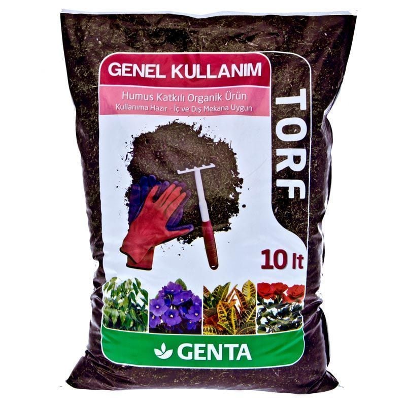 Genel kullanım torfu genta humus katkılı bitki toprağı 10 litre