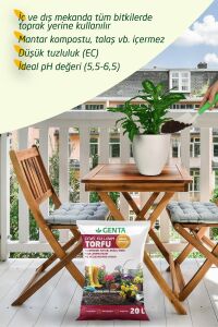 Genel kullanım torfu genta humus katkılı bitki toprağı 20 litre