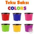 Teku renkli saksı 10.5 cm Her renkten 1 er adet 6 renk
