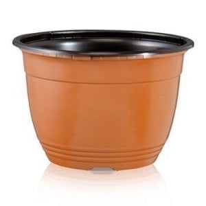 3 adet saksı toprak renkli 22 cm çap askı takılabilir Teku