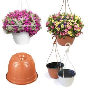 3 adet askı saksı 22 cm kendinden tabaklı teku 3 adet beyaz