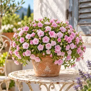 Katlı pembe calibrachoa fidesi sarkan double pink