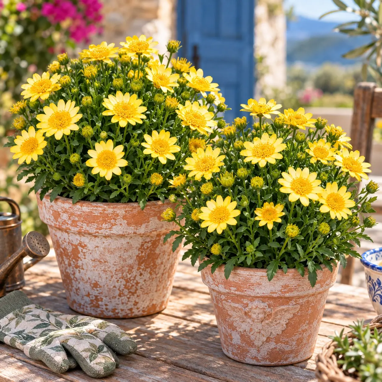 Sarı katlı bodrum papatyası fidesi