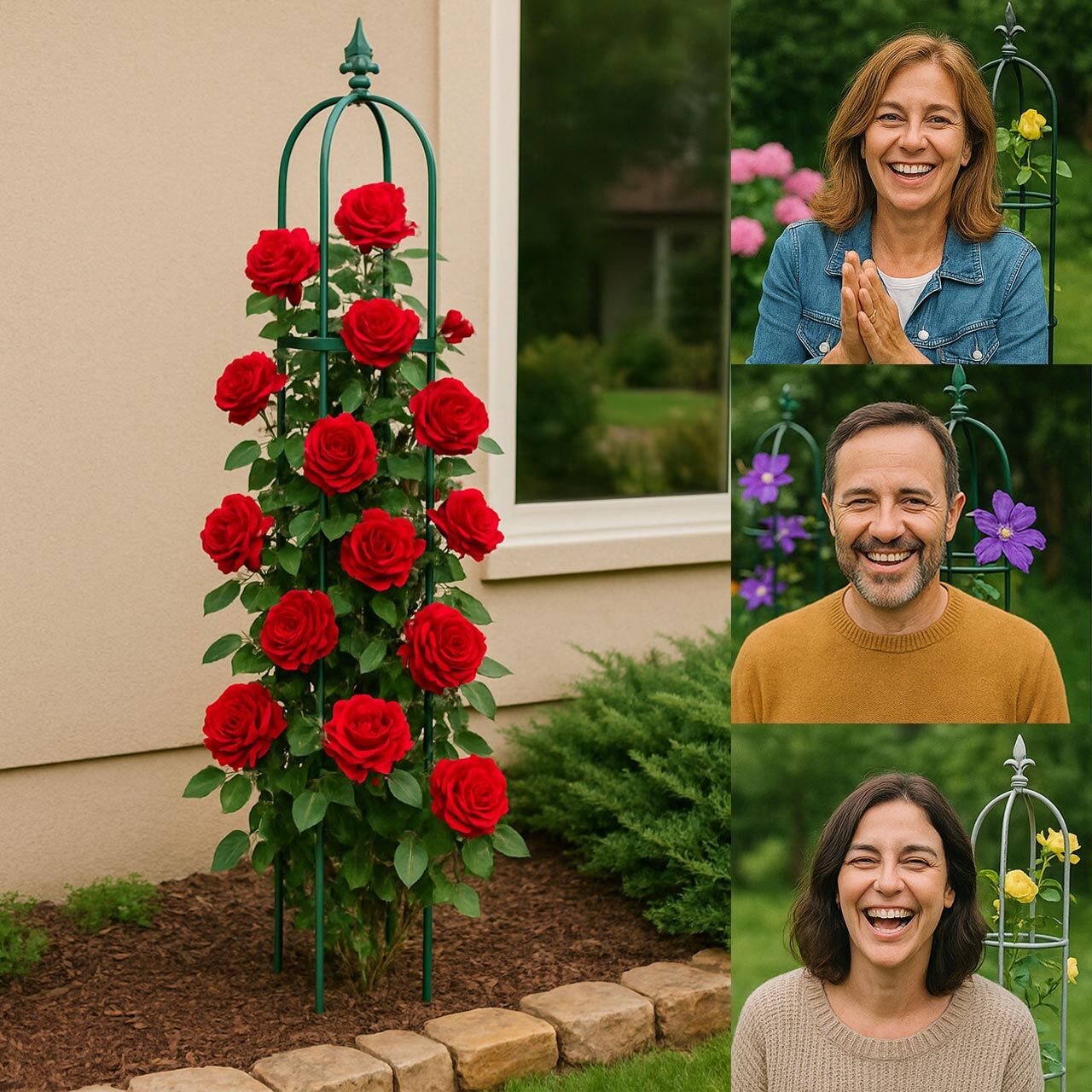 Sarıcı bitkiler için tırmanma destek kulesi Clematis obelisk 160 cm.