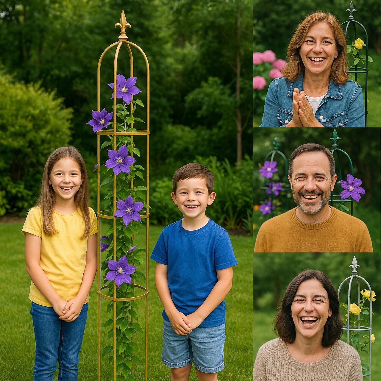 Sarıcı bitkiler için tırmanma destek kulesi Clematis obelisk 210 cm.