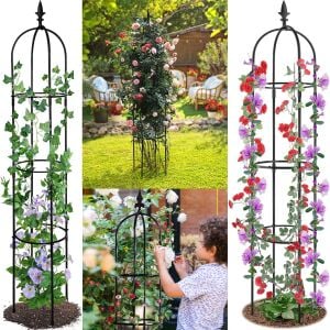 Sarıcı bitkiler için tırmanma destek kulesi Clematis obelisk 210 cm.
