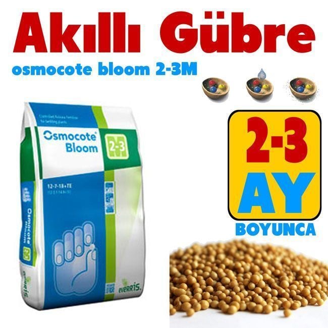 Çiçekli bitkiler için akıllı gübre osmocote bloom 2-3 aylık 25 kg